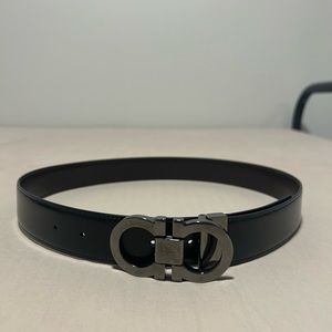 Men's Black Ferragamo Gancini Belt Adjustable